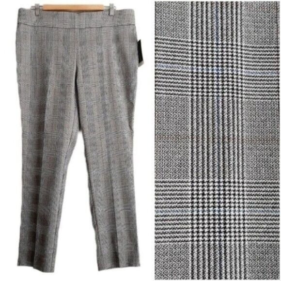 COUNTERPARTS | NEW Grey Plaid Pants Pull-on Super Stretch PLUS Sz 16 - Picture 1 of 11